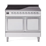 ILVE UNDI406QNMPWHC Nostalgie II Noblesse 40 inch Induction Range (Solid Door, White, Chrome)