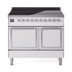 ILVE UNDI406QNMPWHC Nostalgie II Noblesse 40 inch Induction Range (Solid Door, White, Chrome)