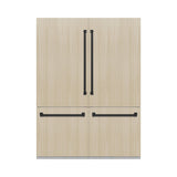 ZLINE Autograph Edition 60 in. 32.2 cu. ft. Panel Ready French Door Built-In Bottom Freezer Refrigerator with Water Dispenser and Ice Maker with Graphite Gray Interior and Matte Black Accents (GRBIVZ-60-MB)