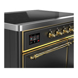 ILVE UMDIB40QNR3MGG Majestic III 40 inch Induction Range with 6 Elements, 3.82 cu. ft. Total Oven Capacity (Solid Door, Graphite Matte, Brass)