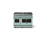 48"W. Dual Fuel Range (Burner: 8b, Finish: Splash, Trim: Polished Chrome, Fuel: Natural Gas)