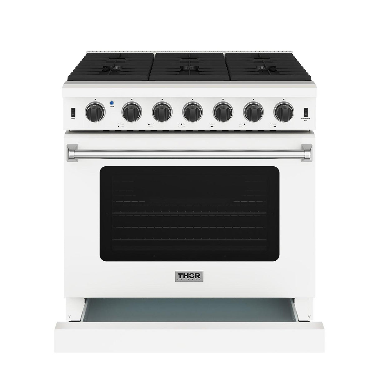 36 Inch Professional Gas Range In White