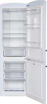 F12BFRES450RCR 24" 450 Series Bottom Freezer Retro Refrigerator with 11.65 cu. ft. Capacity, Adjustable Glass Shelves, Crisper Drawer, LED Lighting, Egg Tray, Energy Star, in Cream