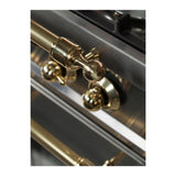 ILVE UPN90FDMPI Nostalgie I 36 inch Dual Fuel Range (Stainless Steel, Brass Trim) (Natural Gas)