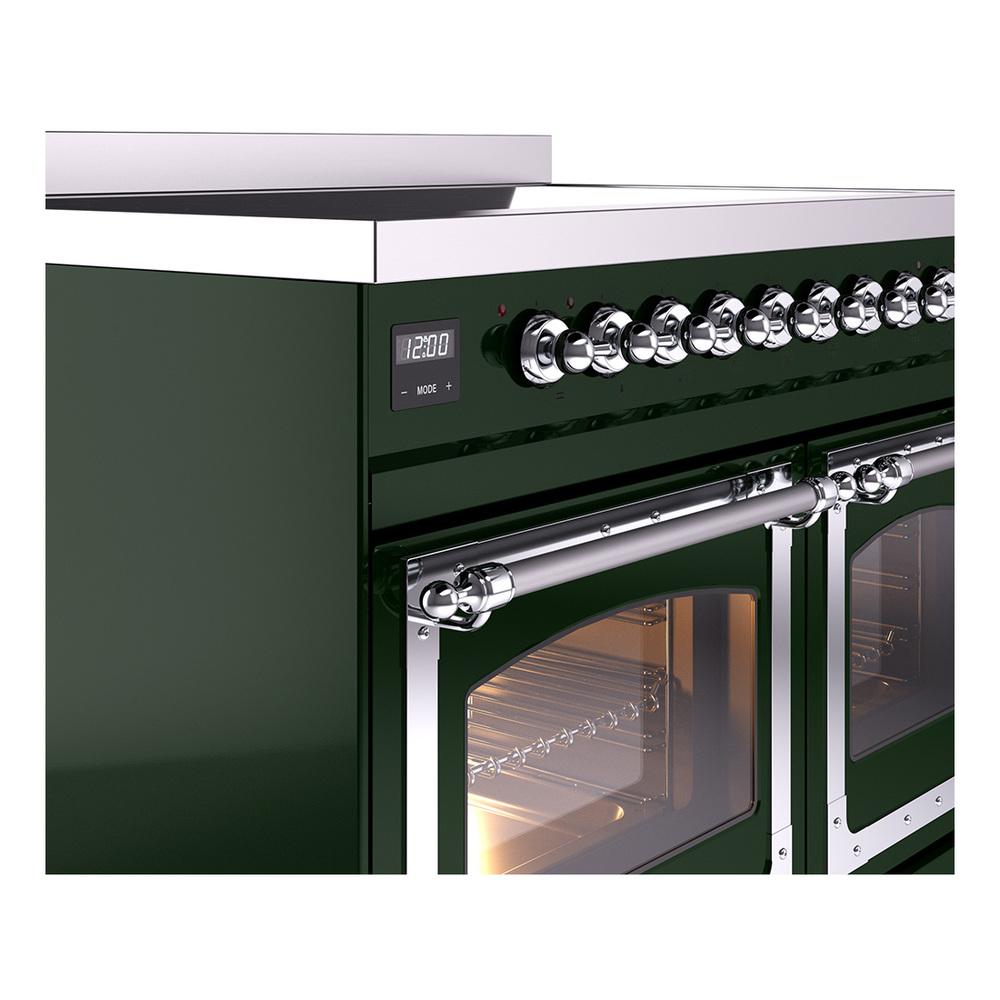 ILVE UNDI406NMPEGC Nostalgie II Noblesse 40 inch Induction Range (Triple Glass Door, Emerald Green, Chrome)