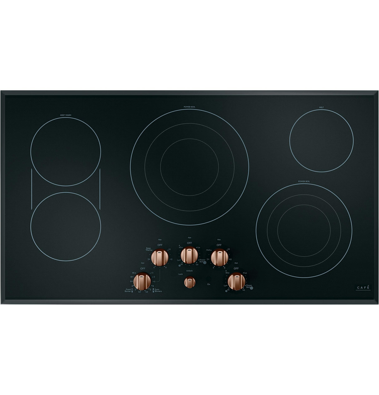 Café™ 5 Electric Cooktop Knobs - Brushed Copper