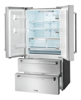 Thor Kitchen 36 Inch Professional French Door Refrigerator With Freezer Drawers - Model Trf3602