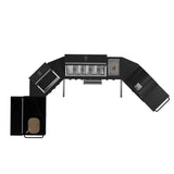 Forno All Aperto 99,600 BTU Outdoor Kitchen, 5 Burners, Infrared Burners, Side Burner, Black Sintered Stone Countertops, Gas Pizza Oven, Sink Module, Bar & Beverage Center