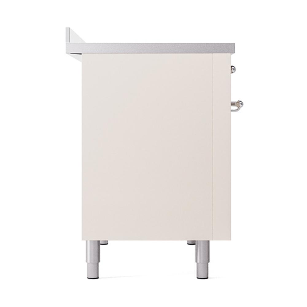 ILVE UNI486QNMPAWC Nostalgie II Noblesse 48 inch Induction Range (Solid Door, Antique White, Chrome)