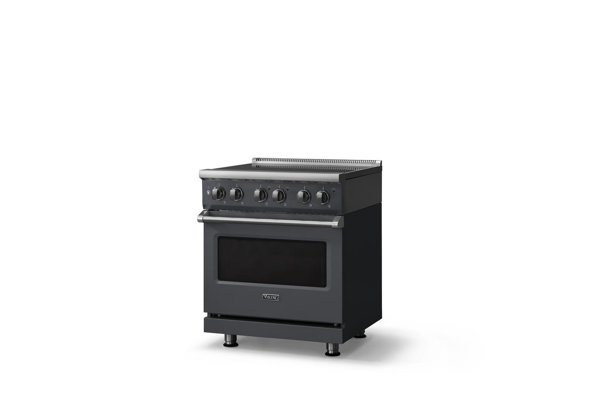 30"W. Electric Range (Finish: Cast Black, Trim: Polished Chrome)