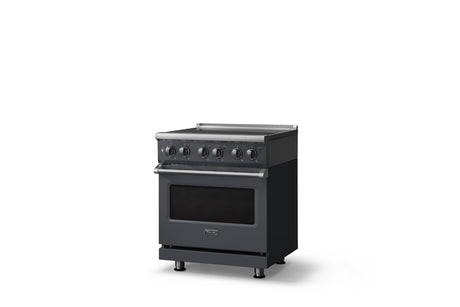 30"W. Electric Range (Finish: Cast Black, Trim: Polished Chrome)