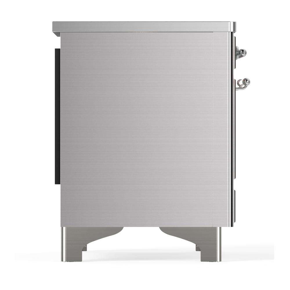 ILVE UMDIB40NR3SSC Majestic III 40 inch Induction Range with 6 Elements, 3.82 cu. ft. Total Oven Capacity (Triple Glass Door, Stainless Steel, Chrome)