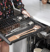 Café™ ENERGY STAR® Stainless Steel Interior Dishwasher with Sanitize and Ultra Wash & Dry in Platinum Glass