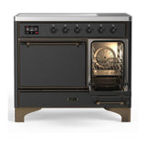 ILVE UMDIB40QNR3MGB Majestic III 40 inch Induction Range with 6 Elements, 3.82 cu. ft. Total Oven Capacity (Solid Door, Graphite Matte, Burnished)