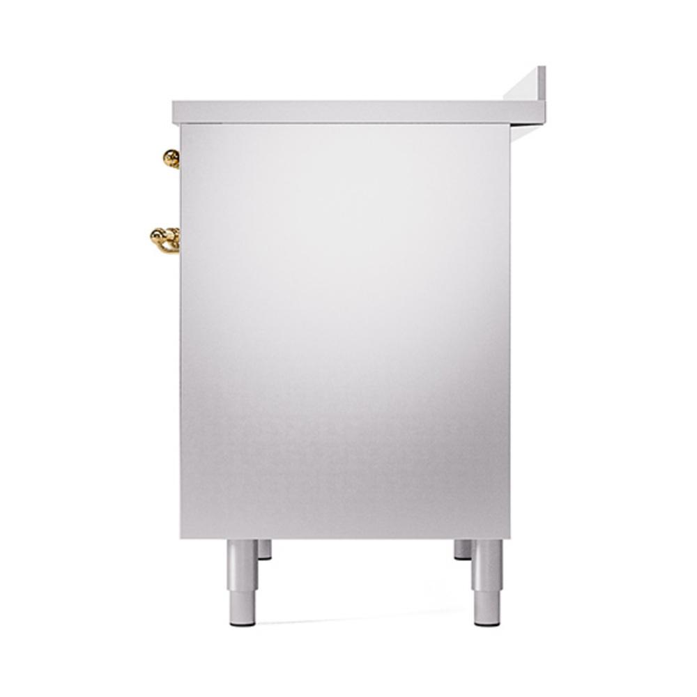 ILVE UNDI406QNMPSSG Nostalgie II Noblesse 40 inch Induction Range (Solid Door, Stainless Steel, Brass)