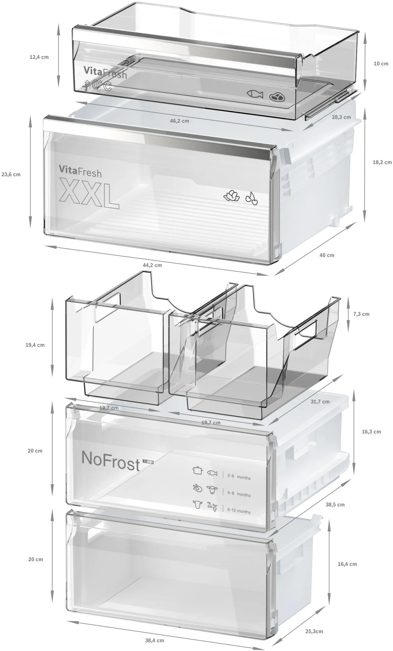 800 Series Free-standing fridge-freezer with freezer at bottom, glass door 24" White, Total No Frost