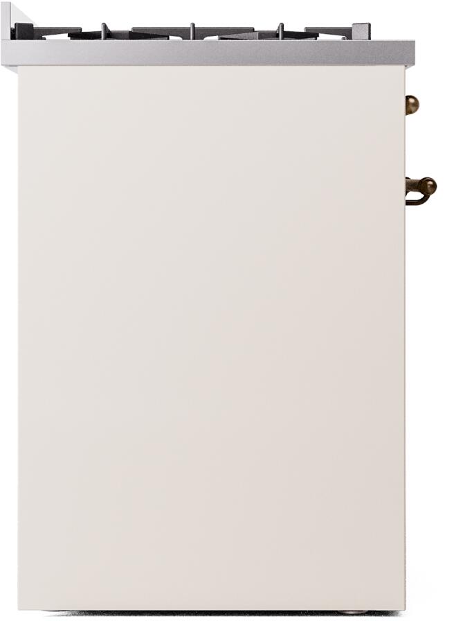 Nostalgie II 30 Inch Dual Fuel Natural Gas Freestanding Range in Antique White with Bronze Trim