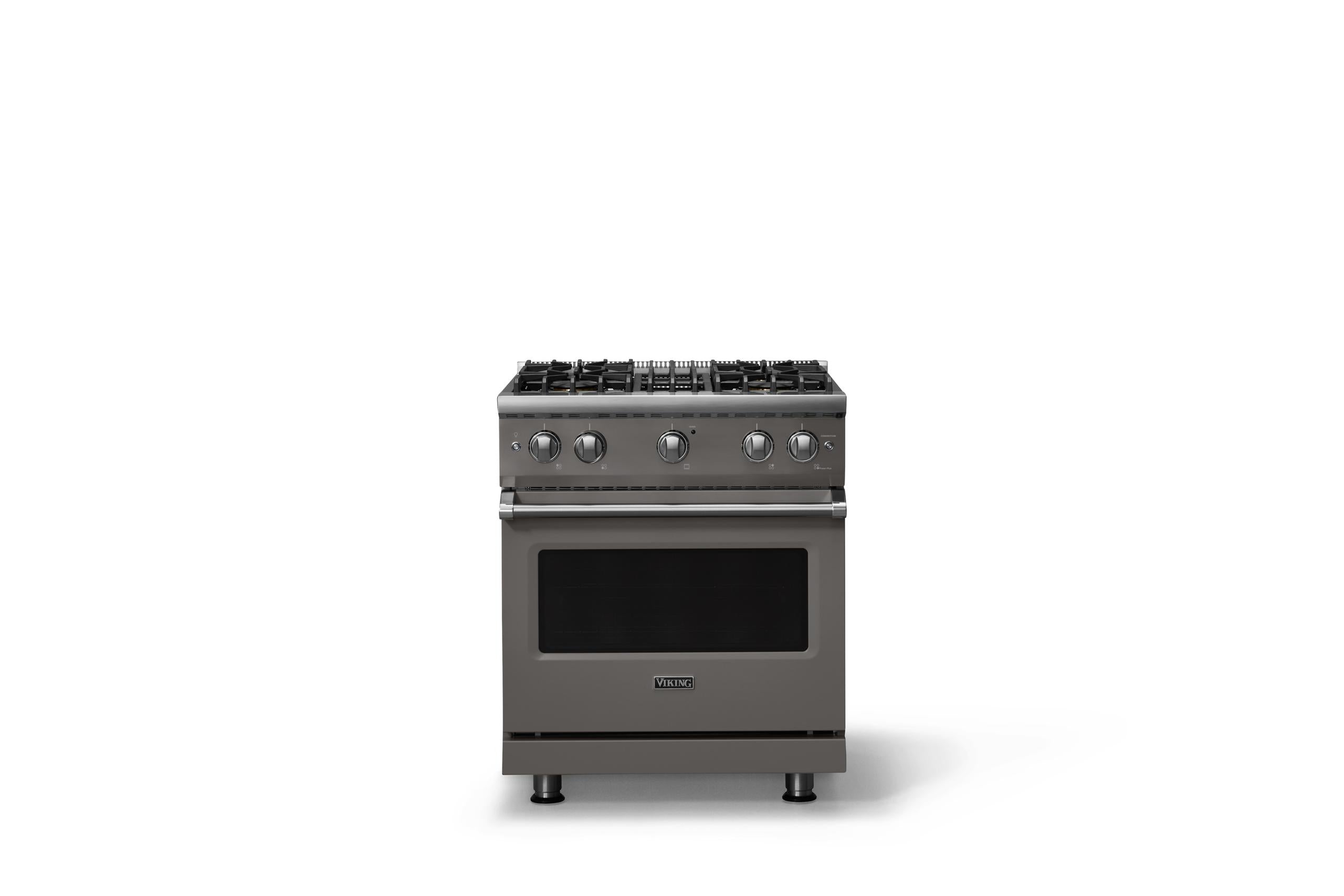 30"W. Sealed Burner Gas Range (Finish: Damascus Gray, Trim: Polished Chrome, Fuel: Natural Gas)