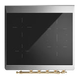 ILVE UMIB30NR3MBG Majestic III 30 inch Induction Range with 4 Elements, 4 cu. ft. Oven Capacity (Triple Glass Door, Midnight Blue, Brass)