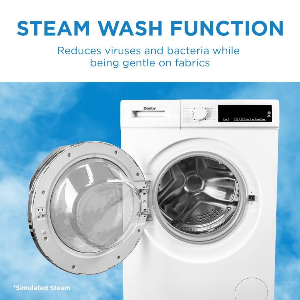 Danby 24-inch, 2.2 cu. ft. Stackable Front Load Washer with Steam in White