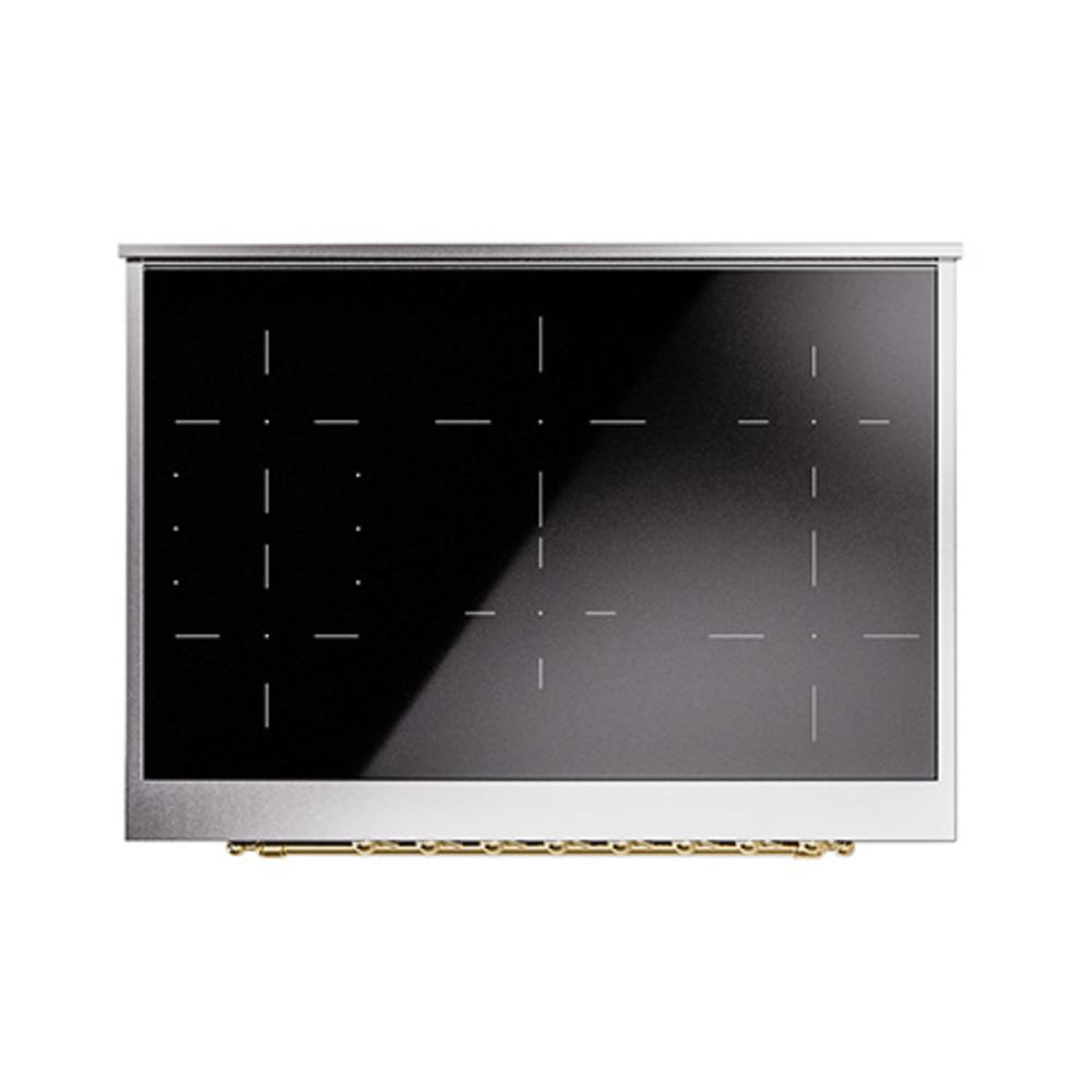 ILVE UNI366NMPMBG Nostalgie II Noblesse 36 inch Induction Range (Triple Glass Door, Midnight Blue, Brass)