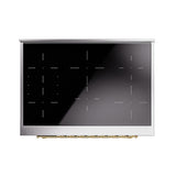 ILVE UNI366NMPMBG Nostalgie II Noblesse 36 inch Induction Range (Triple Glass Door, Midnight Blue, Brass)