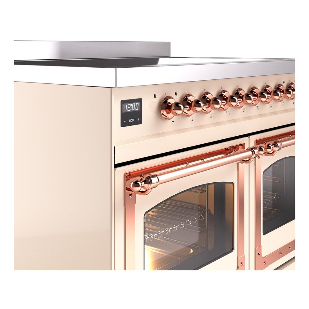 ILVE UNDI406NMPAWP Nostalgie II Noblesse 40 inch Induction Range (Triple Glass Door, Antique White, Copper)