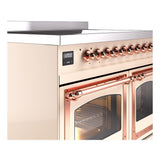 ILVE UNDI406NMPAWP Nostalgie II Noblesse 40 inch Induction Range (Triple Glass Door, Antique White, Copper)