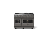 48"W. Dual Fuel Range (Burner: 6g, Finish: Damascus Gray, Trim: Polished Chrome, Fuel: Natural Gas)