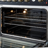 Marco 36-Inch Gas Range Black & Antique Brass Design, 6 Burners 67,000 BTU, 5.36 cu.ft. Convection Oven