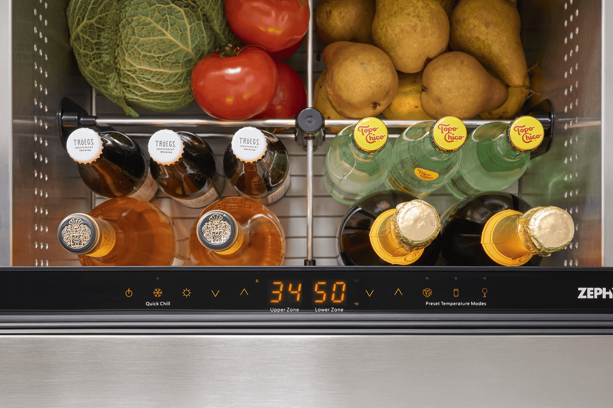 Presrv Refrigerator Drawers, 24in Compact, Outdoor, SS, 2 Zone