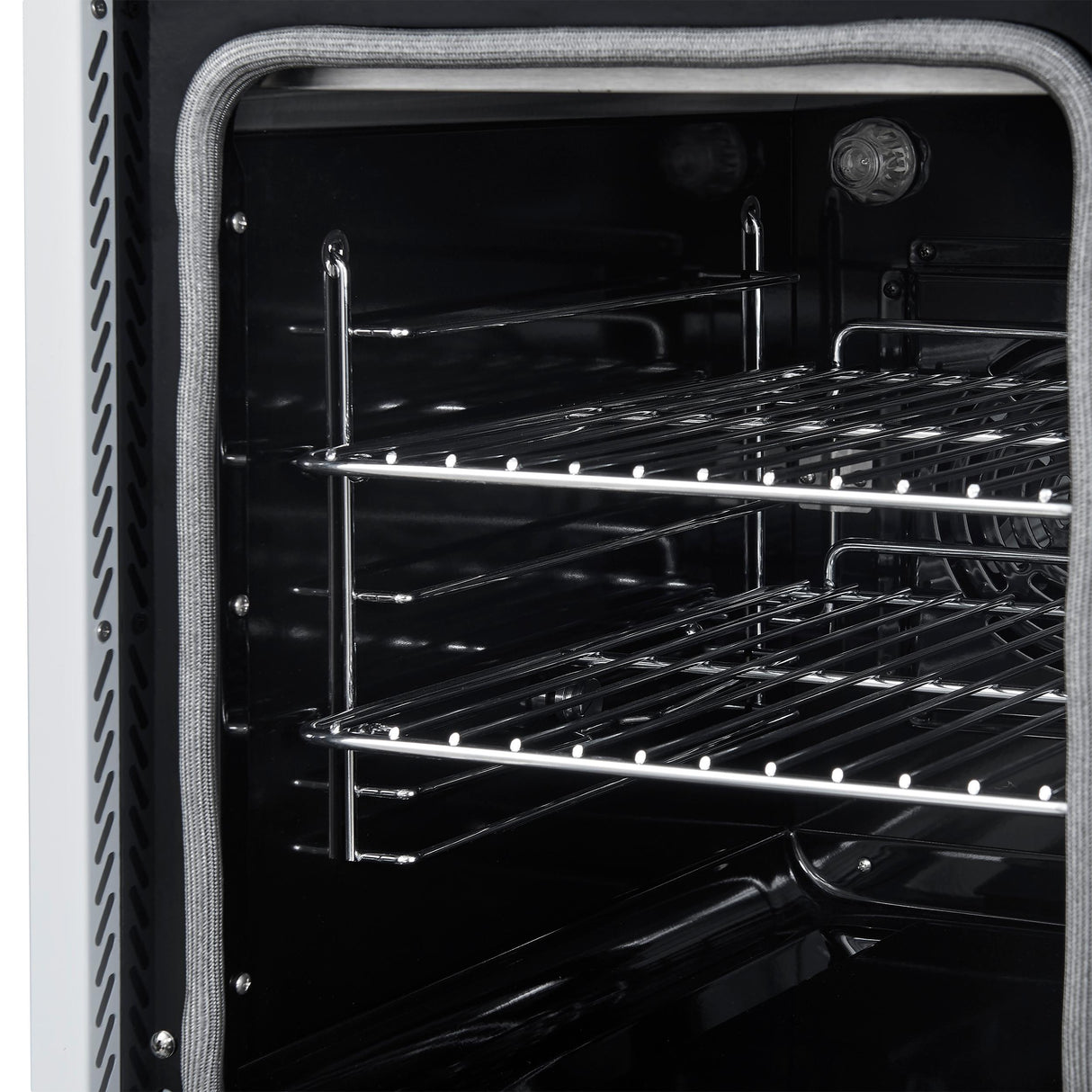 Forno Paolo 48 Inch Freestanding Electric Range in White with Antique Brass, 6.7 cu.ft, True Convection Oven, Energy Efficient