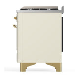 ILVE UMD40FQNR3AWG Majestic III 40 inch Dual Fuel Range with 6 Burners and Griddle, Dual Function Burner up to 25,000 BTU (Natural Gas, Solid Door, Antique White, Brass)