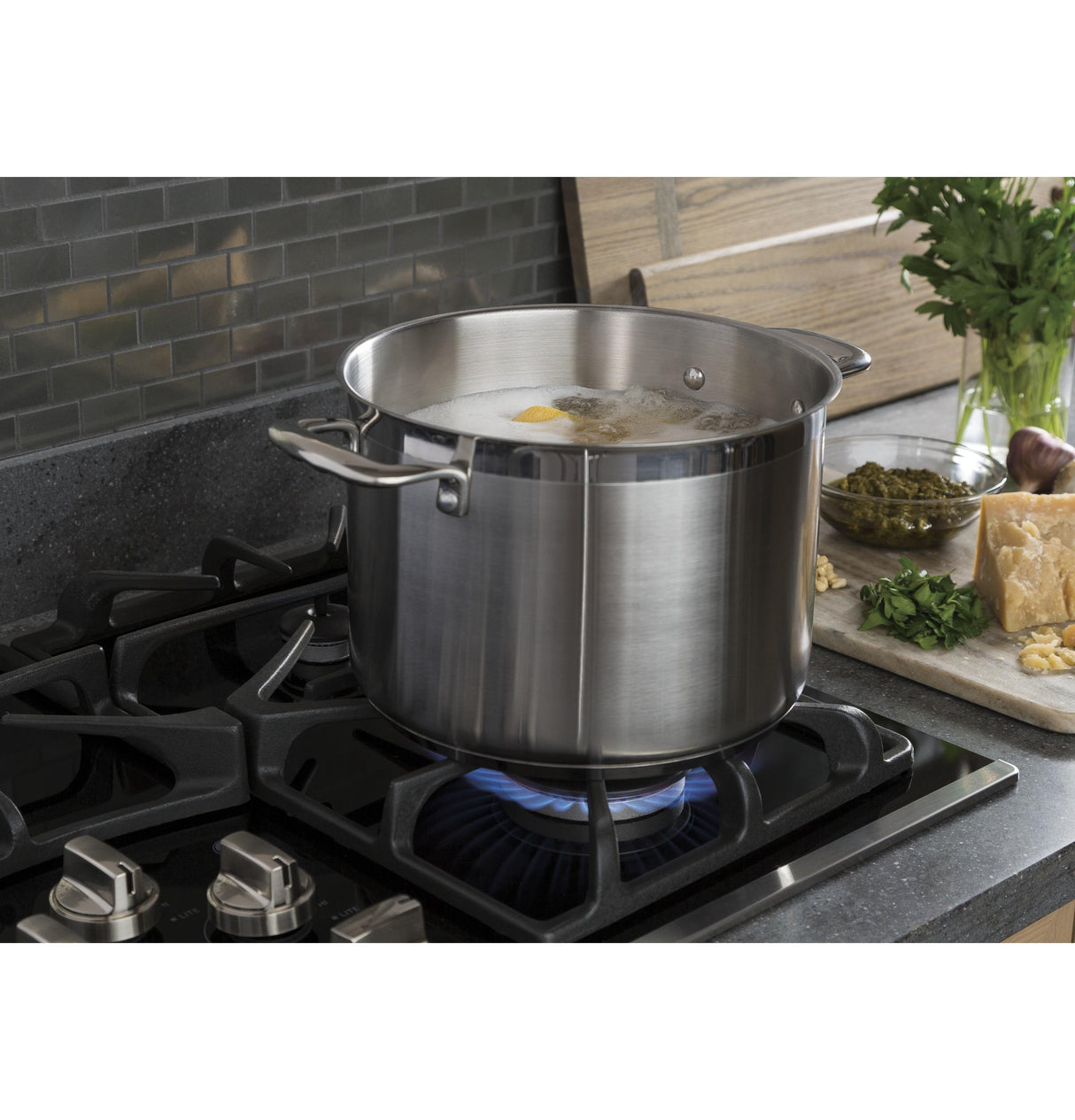 GE® 36" Built-In Gas on Glass Cooktop with 5 Burners and Dishwasher Safe Grates
