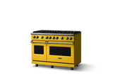 48"W. Sealed Burner Gas Range (Burner: 8b, Finish: Daffodil, Trim: Polished Chrome, Fuel: Propane)