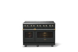 48"W. Induction Range (Finish: Antique Bronze, Trim: Brushed Brass)