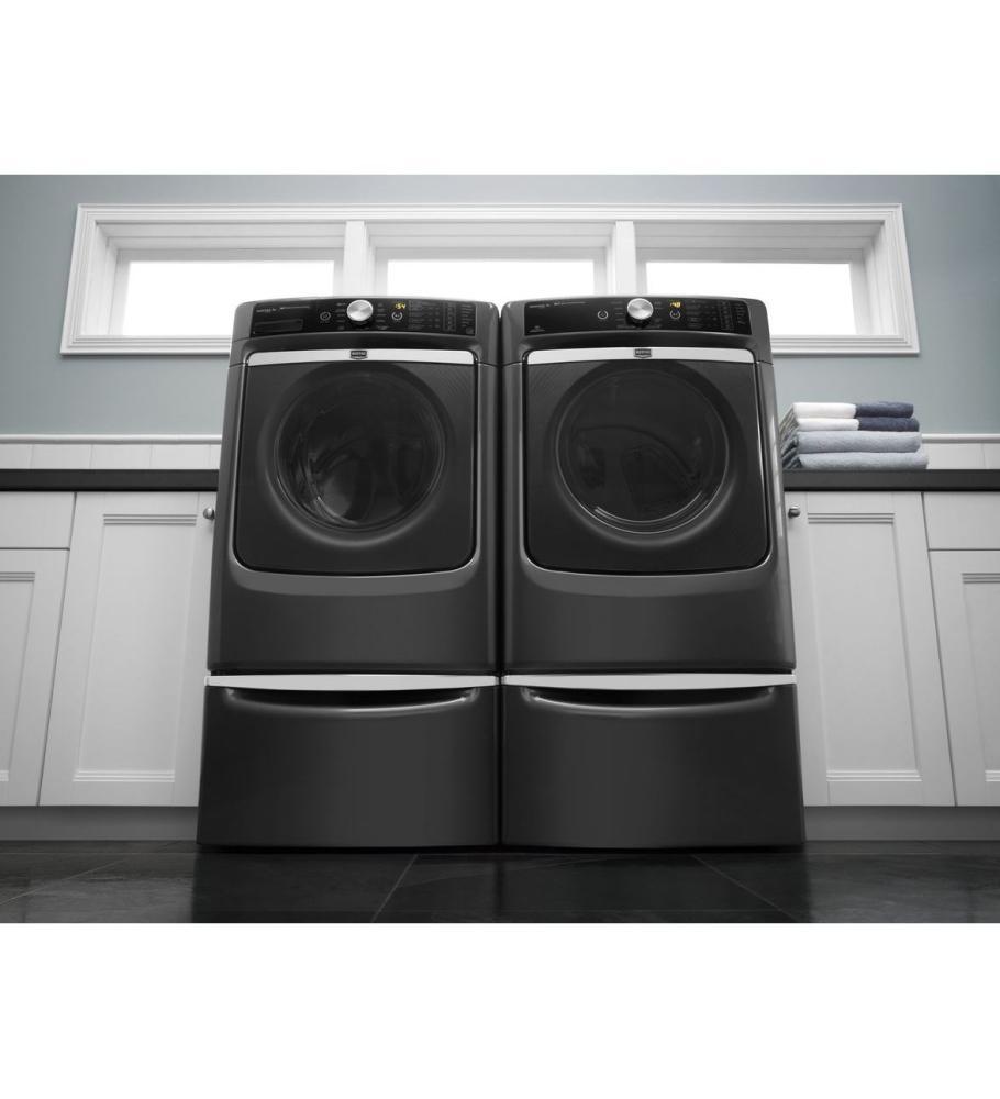 15.5" Laundry Pedestal with Chrome Handle and Storage Drawer