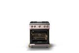 30"W. Sealed Burner Gas Range (Finish: Blush, Trim: Brushed Brass, Fuel: Natural Gas)