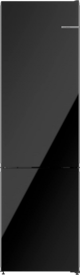 800 Series Free-standing fridge-freezer with freezer at bottom, glass door 24" Black, Total No Frost