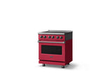 30"W. Electric Range (Finish: Valentine, Trim: Polished Chrome)