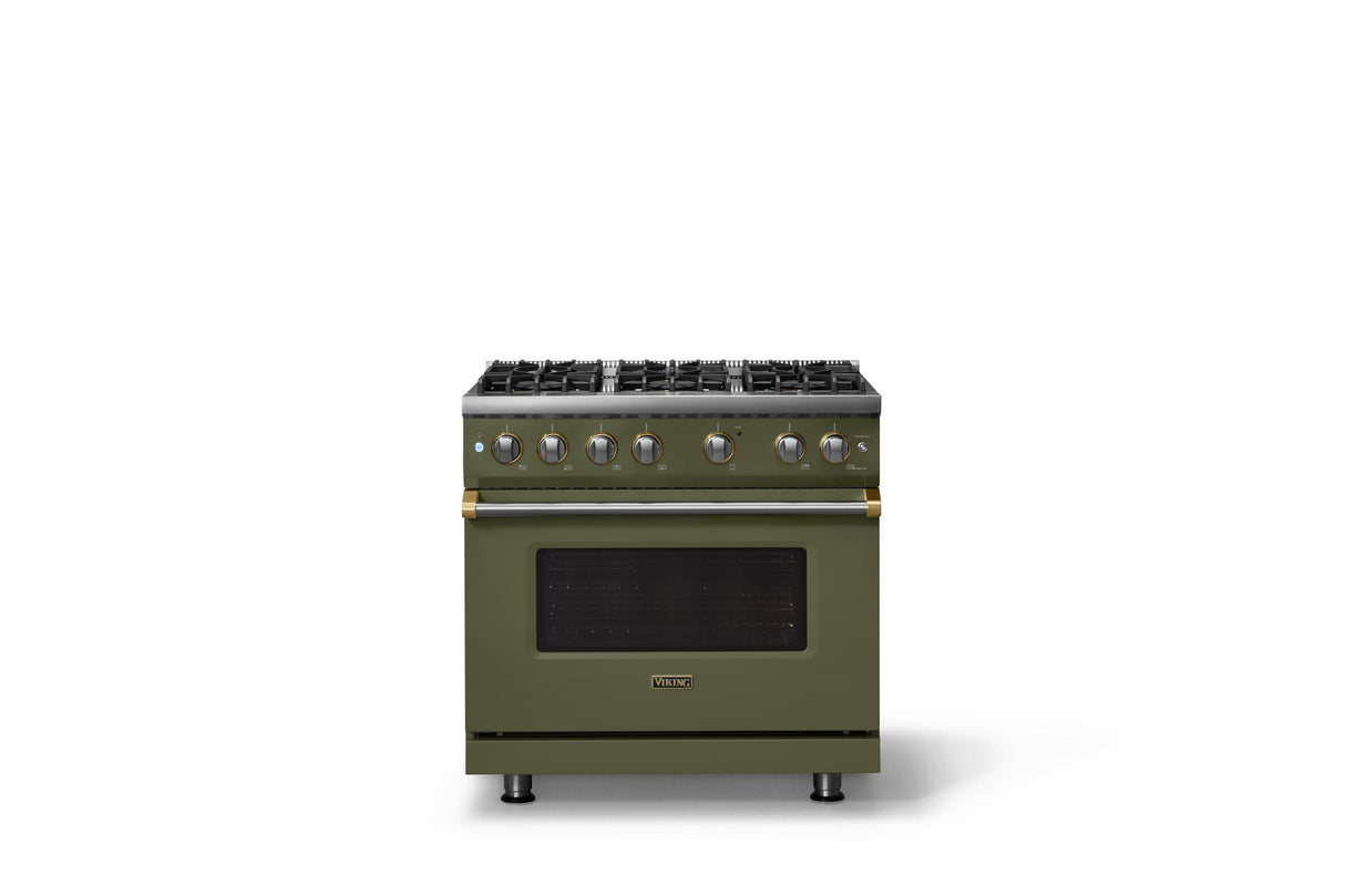 36"W. Sealed Burner Gas Range (Burner: 6b, Finish: Martini, Trim: Polished Chrome, Fuel: Propane)