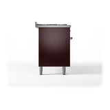 ILVE UN60FQNMPBUC Nostalgie II Noblesse 60 inch Dual Fuel Range (9 Sealed Burners + Griddle, Natural Gas, Solid Door, Burgundy, Chrome)