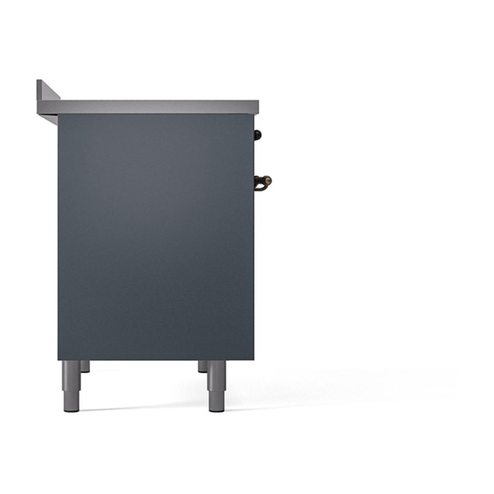 ILVE UNDI406QNMPBGB Nostalgie II Noblesse 40 inch Induction Range (Solid Door, Blue Grey, Burnished)