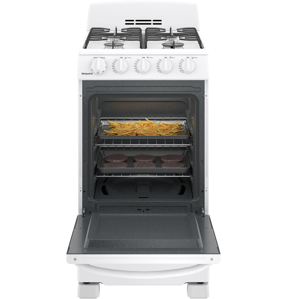 Hotpoint® 20" Front-Control Free-Standing Gas Range with Sealed Burners