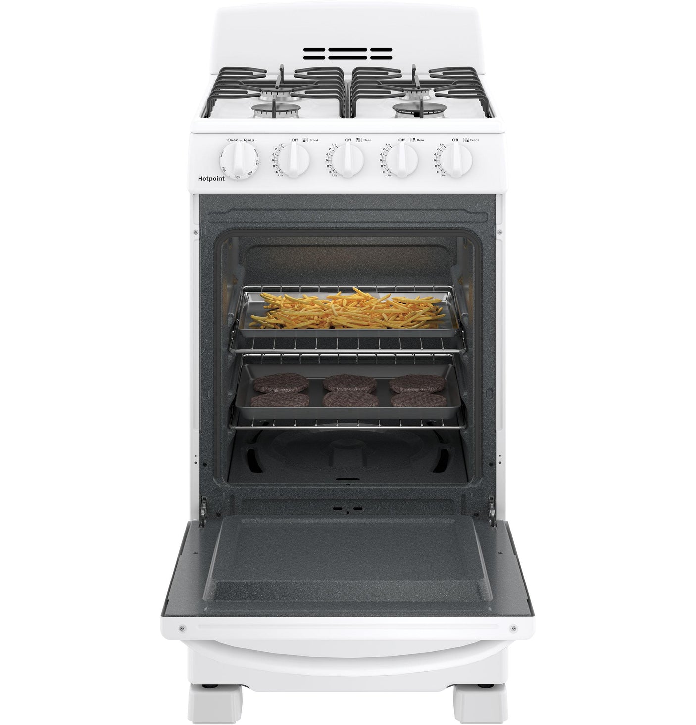 Hotpoint® 20" Front-Control Free-Standing Gas Range with Sealed Burners