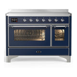 ILVE UMIB48NR3MBC Majestic III 48 inch Induction Range with 6 Elements, 5.02 cu. ft. Total Oven Capacity (Triple Glass Door, Midnight Blue, Chrome)