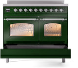 Nostalgie II 40 Inch Electric Freestanding Range in Emerald Green with Chrome Trim