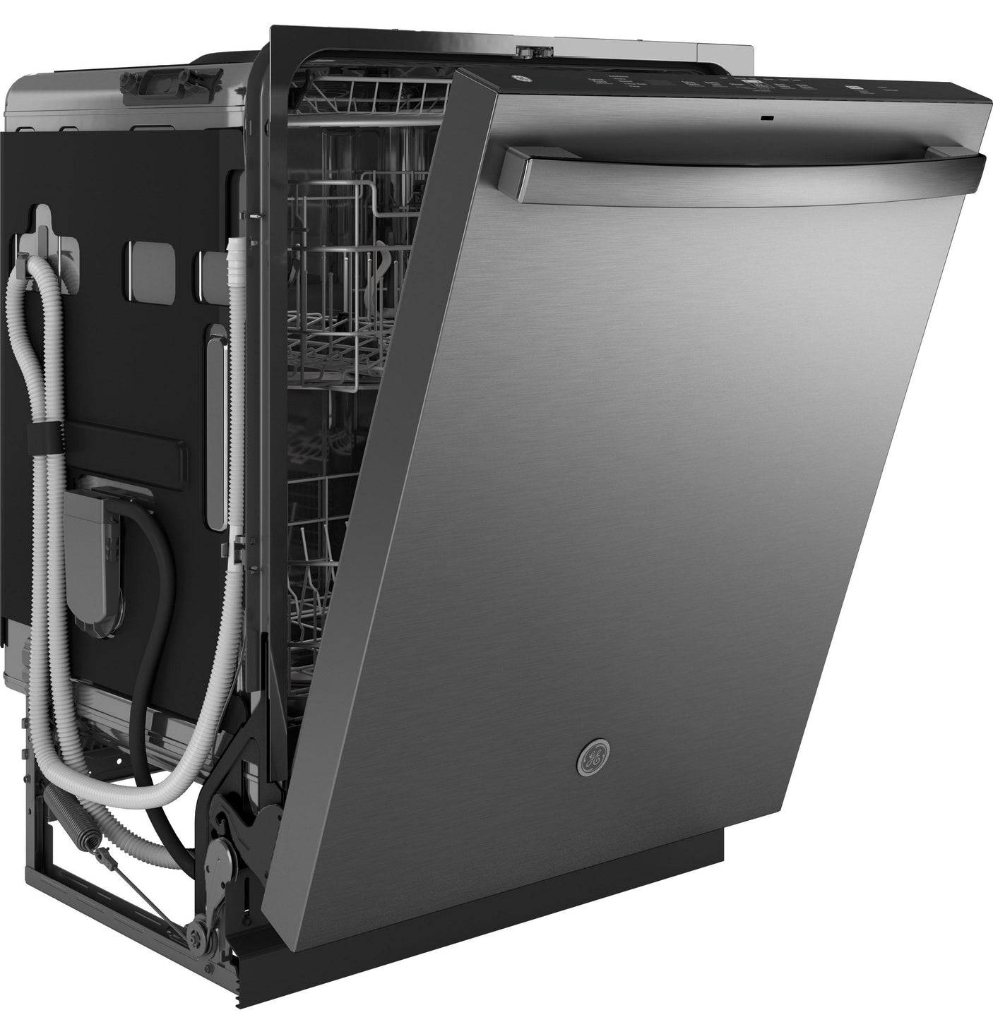GE® ENERGY STAR® Fingerprint Resistant Top Control with Stainless Steel Interior Dishwasher with Sanitize Cycle
