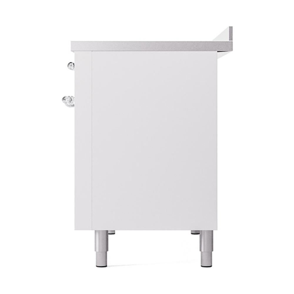ILVE UNI486QNMPWHC Nostalgie II Noblesse 48 inch Induction Range (Solid Door, White, Chrome)