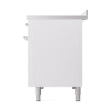 ILVE UNI486QNMPWHC Nostalgie II Noblesse 48 inch Induction Range (Solid Door, White, Chrome)